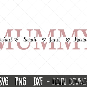 Mummy SVG, Mother svg, Mother's Day SVG, mummy split name frame svg, mummy svg, mom cut file, mom outline, cricut silhouette svg cut file