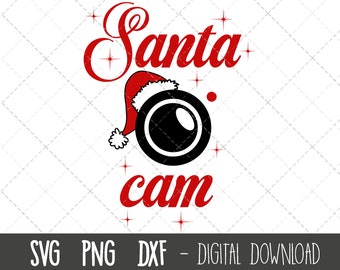 Santa cam svg, santa svg, christmas svg, santa svg file, santa camera svg, santa png, xmas svg files, cricut silhouette svg cut cutting file