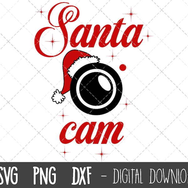 Santa cam svg, santa svg, christmas svg, santa svg file, santa camera svg, santa png, xmas svg files, cricut silhouette svg cut cutting file