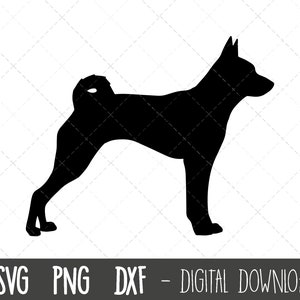 Basenji svg, dog svg, Basenji silhouette, Basenji outline png, Basenji clipart, pet dog png, dxf, Basenji cricut silhouette svg cut file