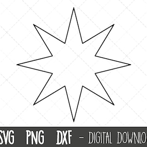 Star svg, 8 point star svg, star svg, star clipart, clipart de vacances, noël svg, silhouette d’étoile, paquet svg, fichier de silhouette cricut d’étoile
