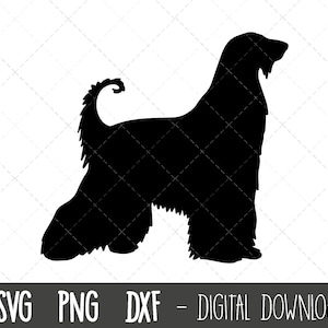 Afghan Hound svg, dog svg, Afghan Hound silhouette,Afghan Hound outline, Afghan Hound clipart, pet dog png, dxf, cricut silhouette cut file