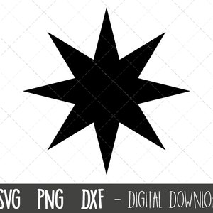 星の svg、8 ポイントの星の svg、星の svg、星のクリップアート、休日のクリップアート、クリスマスの svg、星のシルエット、svg バンドル、星の cricut シルエット ファイル