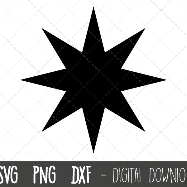 Star svg, 8 point star svg, star svg, star clipart, holiday clipart, christmas svg, star silhouette, svg bundle, star cricut silhouette file