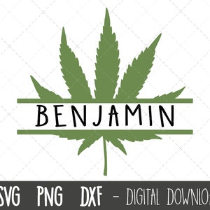 Marijuana Leaf svg, Marijuana leaf split name frame svg, Pot leaf svg, marijuana weed svg clipart, marijuana leaf Cricut Silhouette cut file