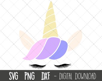 Unicornio SVG, Cabeza de unicornio Svg, Unicorn Clip Art, Unicorn Face SVG, Lindo Unicornio SVG, cabeza de unicornio cricut silueta svg archivo de corte