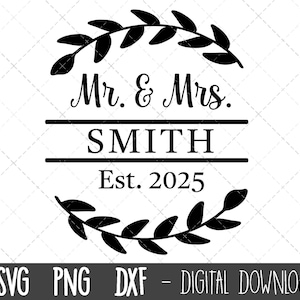 De heer en mevrouw splitsen monogram SVG, de heer en mevrouw svg, bruiloft svg, bruiloft 2025 clipart, verloving svg, mijnheer mevrouw bruiloft cricut silhouet gesneden bestand