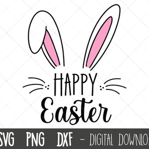 Joyeuses Pâques SVG, easter svg, Bunny ears svg, bunny png, rabbit clipart, rabbit ears outline, easter sunday cricut silhouette svg cut file