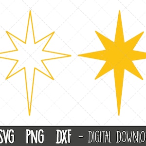 北極星 SVG、ベツレヘムの星 SVG、星 SVG、星のクリップアート、休日のクリップアート、クリスマス SVG、星 SVG バンドル、星のクリカット シルエット ファイル
