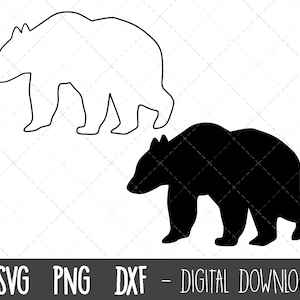 Bear svg, bear clipart, bear silhouette svg, bear outline svg, bear png, mama bear svg bundle, bear cricut silhouette svg cutting file