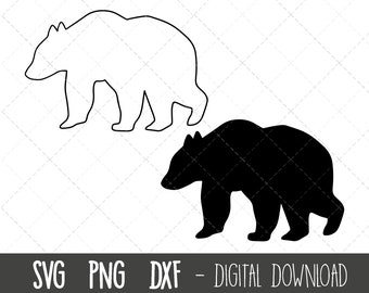 Bear svg, bear clipart, bear silhouette svg, bear outline svg, bear png, mama bear svg bundle, bear cricut silhouette svg cutting file