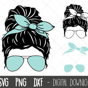 Mom Life svg, Messy Bun svg, Mom SVG, Mom Life Headband png, Mother&#39;s Day SVG, mom skull svg, momlife clipart, cricut silhouette cut file