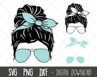 Mom Life svg, Messy Bun svg, Mom SVG, Mom Life Headband png, Mother's Day SVG, mom skull svg, momlife clipart, cricut silhouette cut file