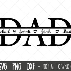 Dad SVG, Vater svg, Vatertag sVG, Dad Split Namen Rahmen SVG, Dad png, Dad Cut Datei, Dad Umriss, Dad dxf, Cricut Silhouette Svg Cut Datei