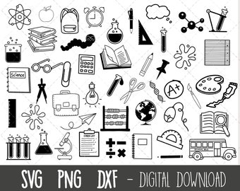 School SVG bundle, Back To School Svg Teacher Svg School Clipart Kids School Cut Files Teacher School Supplies cricut silhouette cut file