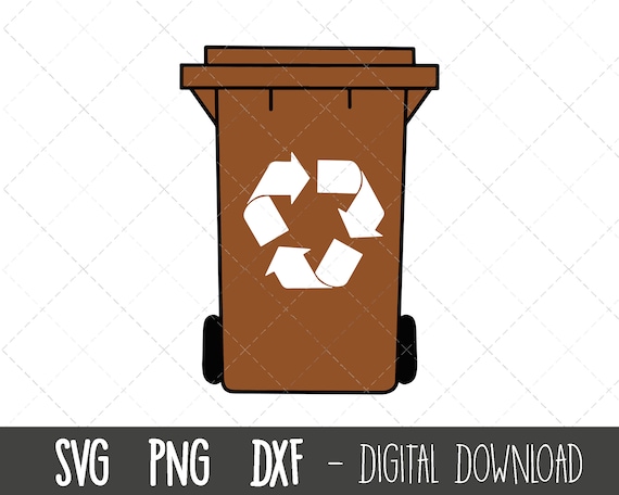 Contenedor de basura marron svg bote de basura svg cubo de basura png desperdicio de alimentos