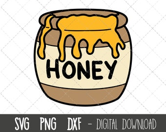 svg laser cut file honey pot with dipper for 3 teired trays two layers