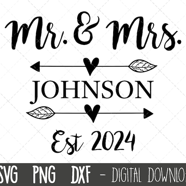 Mr and Mrs split monogram SVG, Mr & Mrs svg, wedding svg, wedding 2024 clipart, engagement svg, mr mrs wedding cricut silhouette cut file