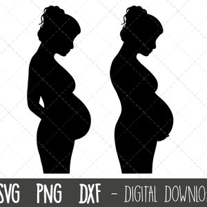 Kobieta w ciąży SVG, ciąża SVG, clipart ciąża, clipart kobieta w ciąży, przyszła mama SVG, plik cricut sylwetka macierzyństwa w ciąży