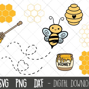 Bee svg bundle, bee SVG, Honey pot SVG, bee clipart bundle, honeycomb svg, dxf, beehive svg, honey pot bee cricut silhouette svg cut file