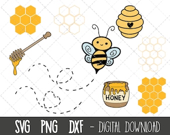 Bee svg bundle, bee SVG, Honey pot SVG, bee clipart bundle, honeycomb svg, dxf, beehive svg, honey pot bee cricut silhouette svg cut file