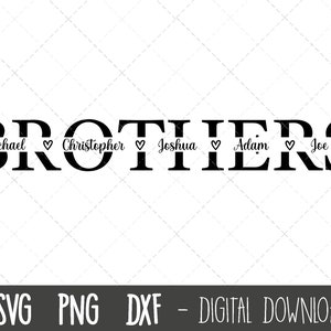 Brother SVG, Sibling svg, Brother split name frame svg, Brother cut file, Brother outline svg, brothers png, cricut silhouette svg cut file