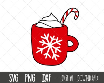 Hot Chocolate SVG, hot chocolate clipart, hot cocoa svg, christmas svg, hot cacoa xmas svg files, cricut silhouette svg cut cutting file