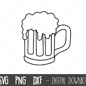 Beer SVG, Beer stein svg, beer glass svg, beer clip art, beer cheers vector, beer outline png, foaming beer svg, silhouette cricut cut files