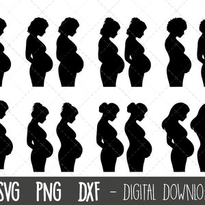 Femme enceinte SVG, grossesse svg, grossesse clipart, femmes enceintes clip art, maman à être svg, maternité enceinte cricut silhouette cut file