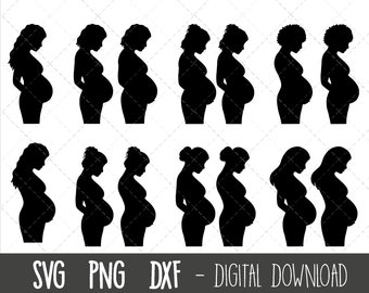 Donna incinta SVG, gravidanza svg, gravidanza clipart, donne incinte clip art, mamma per essere svg, maternità incinta cricut silhouette cut file