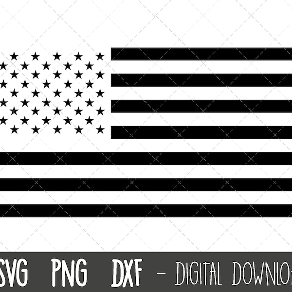 American flag svg, USA flag svg, USA flag black and white png, 4th of july svg, american flag cut file, patriotic cricut silhouette cut file