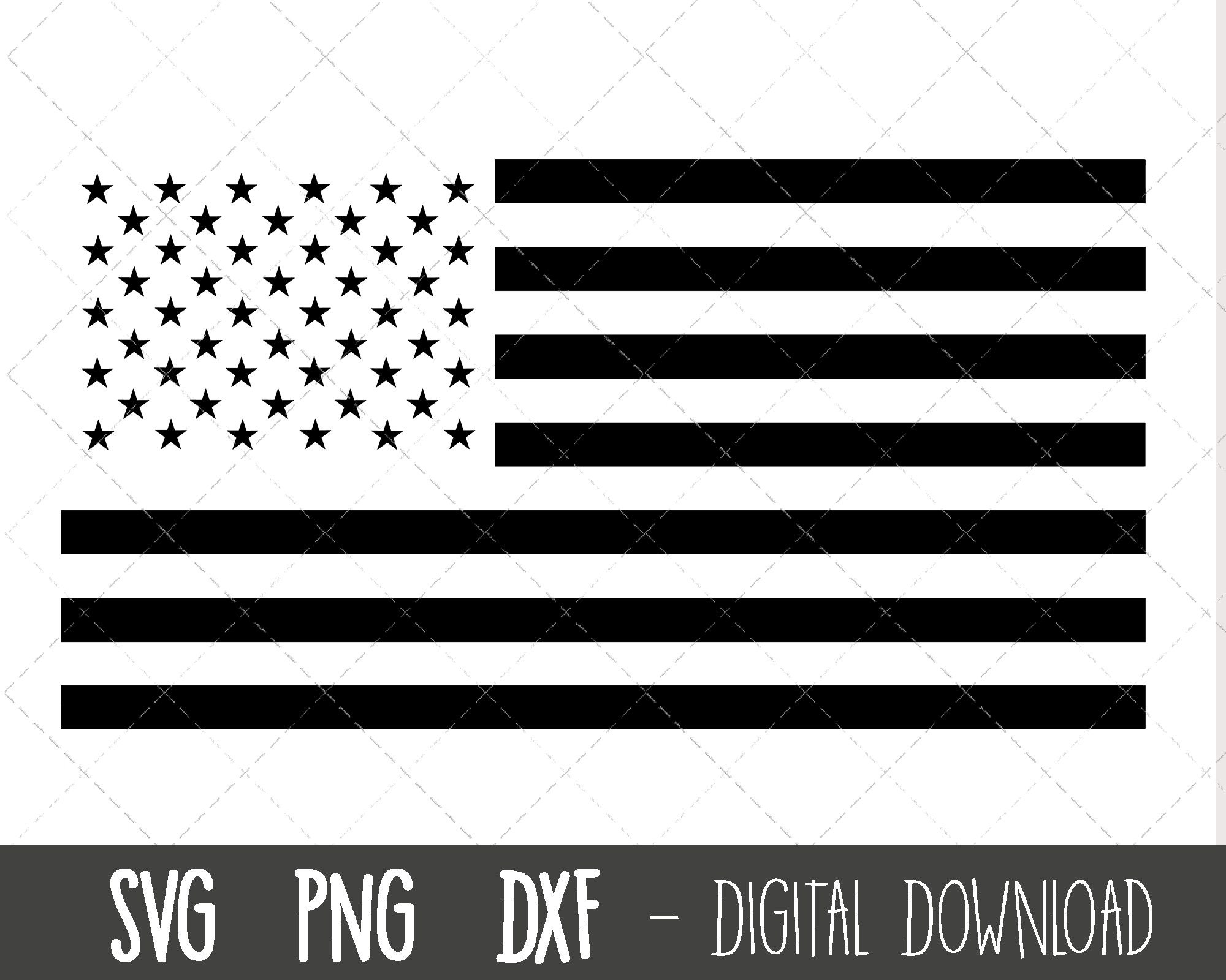 American Flag Svg USA Flag Svg USA Flag Black and White Png Etsy Canada