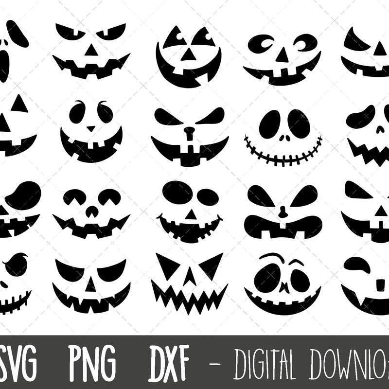 Pumpkin Face Svg Etsy