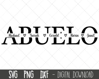 Abuelo SVG, Grandfather svg, Abuelo split name frame svg, papa svg, Abuelo cut file, Father's Day SVG, Abuelo cricut silhouette svg cut file
