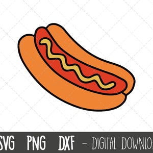 Hot dog SVG, barbecue svg, barbecue clipart, hot dog clipart, hot dog cut file, burger svg, hotdog bun cricut silhouette svg cutting file