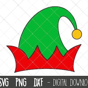 Chapeau elfe svg, elf svg, noël svg, fichier elf svg, chapeau elfe svg, chapeau elf png, fichiers svg de Noël, fichier de découpe cricut silhouette svg