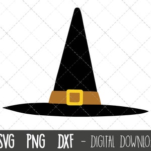 Witch hat svg, witch svg, halloween svg, hat silhouette svg, halloween witch png, dxf, halloween cricut silhouette svg cutting files