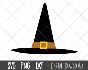Sombrero de bruja svg, bruja svg, halloween svg, silueta de sombrero svg, bruja de halloween png, dxf, silueta cricut de halloween svg archivos de corte