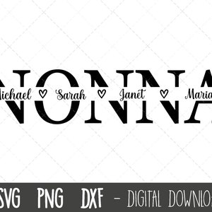 Nonna SVG, Nonna svg, Nonna split name frame svg, nonna svg, nonna cut file, Mother's Day SVG, nonna cricut silhouette svg cut file