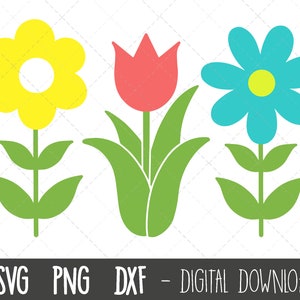 Spring flower SVG bundle, flower svg, flower clipart, spring clipart, floral svg, floral clipart, tulip flower cricut silhouette cut file image 1