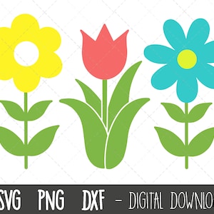 Fleur de printemps SVG bundle, fleur svg, clipart de fleur, clipart de printemps, svg floral, clipart floral, fleur de tulipe cricut silhouette fichier coupé