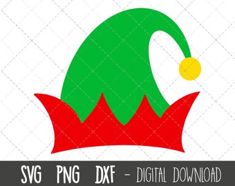 Elf hat svg, elf svg, christmas svg, elf svg file, elf head hat svg, elf hat png, xmas svg files, cricut silhouette svg cut cutting file