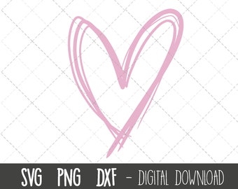 Hart svg, hart doodle svg, hart silhouet, hart clipart, hart svg bundel, silhouet, valentijn cricut gesneden vijlen, harten snijden vijlen