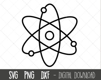 Atom SVG, Science svg, science clipart, school svg, school clipart, atomic college clipart dxf, science atom cricut silhouette svg cut file