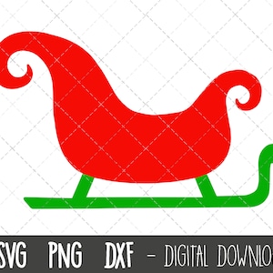 Sanie Świętego Mikołaja svg, clipart sanie, sanie świąteczne svg clipart, sylwetka sań Świętego Mikołaja, sylwetka sań Świętego Mikołaja cricut svg plik do cięcia