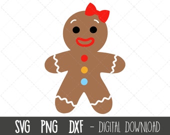 Dziewczyna z piernika Svg, Piernik Svg, Dziewczyna z piernika clipart png, Boże Narodzenie Svg, Boże Narodzenie Clip Art, imbir Cricut Silhouette plik do cięcia