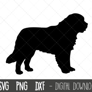 Newfoundland svg, dog svg, Newfoundland silhouette, Newfoundland clipart, pet dog png, dxf Newfoundland breed cricut silhouette svg cut file