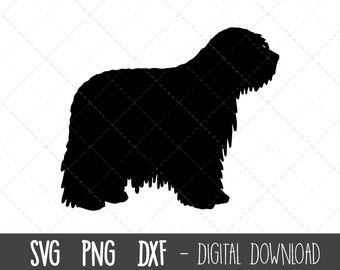 Bergamasco shepherd svg, dog svg, bergamasco silhouette, shepherd outline png, dog clipart, pet dog png, dxf, cricut silhouette svg cut file