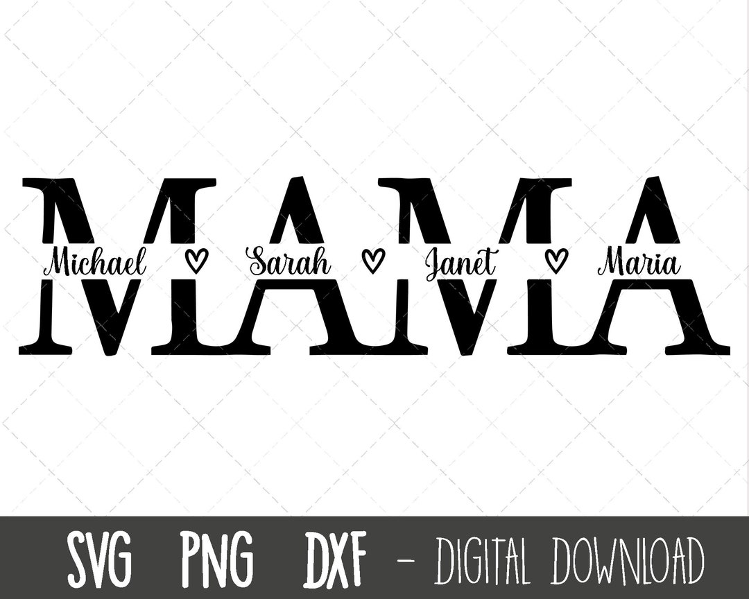 Mama SVG, Mother Svg, Mother's Day SVG, Mom Split Name Frame Svg, Mama ...