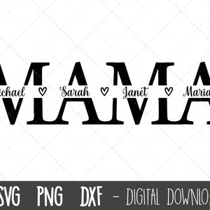 Mama SVG, Moeder svg, Moederdag SVG, moeder split naam frame svg, mama gesneden bestand, moeder schets, moeder png, cricut silhouet svg gesneden bestand